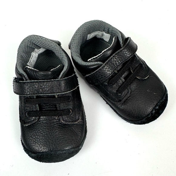 Stride Rite Black Leather Crawl Dressed Up Desmond Comfort Shoes Infant Baby 2 - Picture 2 of 6
